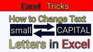 Change small letter to capital letter in excel in Hindi || Convert Text in Upper,Lower and Proper