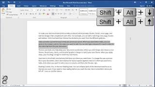 Shortcut Key to Move Lines and Paragraph Up/Down in Word