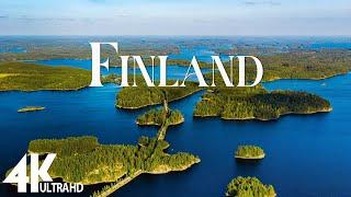 FLYING OVER FINLAND (4K UHD) - Amazing Beautiful Nature Scenery with Piano  Music