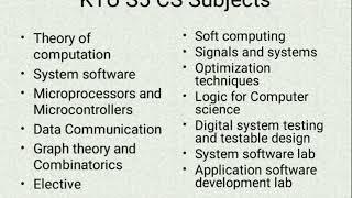 KTU Semester 5 Computer Science Subjects - an overview