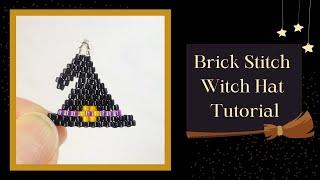 Brick Stitch Witch Hat Tutorial / Halloween Beading / Easy Brick Stitch / Making Beaded Jewelry