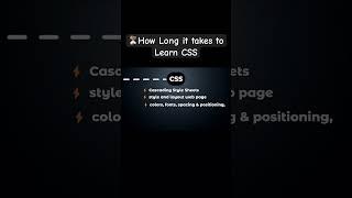 ⏳How Long it takes to Learn CSS