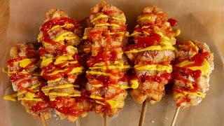 Korean french fries corn dog (Gamja-hotdog: 감자핫도그)