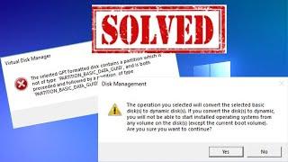The operation you selected will convert the selected basic disk to dynamic disk (MBR Partition)