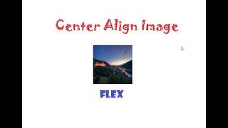 How to Center Align an image using Flex Property | HTML + CSS