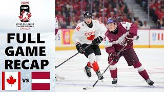 CANADA vs LATVIA Highlights | 2025 IIHF World Junior Championship