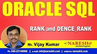RANK and DENCE_RANK in SQL | Oracle SQL Tutorial Videos | Mr.Vijay Kumar
