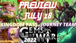 Gems of War Weekly Preview July 18TH 2022 | Hellcrag Kingdom Pass Journey Event Team Soulforge