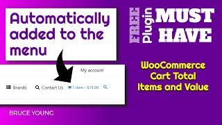 WooCommerce Cart with Total automatically added to the menu - updated as items added to the cart