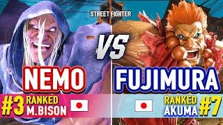 SF6  NEMO (#3 Ranked M.Bison) vs FUJIMURA (#7 Ranked Akuma)  Street Fighter 6 High Level Gameplay