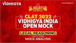 CLAT 2022 - Mock Test Analysis Sessions - Gladiator Series - Legal Reasoning -  VMTC2265 at Vidhigya