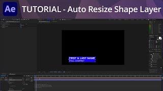 After Effects Tutorial - Auto Resize Shape Layer