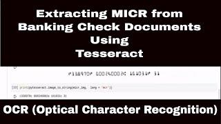 OCR - Banking Check Image MICR Extraction in Python