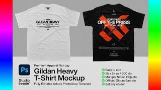 Mockup Designs: 5000 Gildan Heavy - T-Shirt Mockup