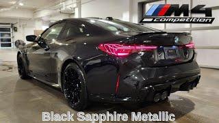 NEW ARRIVAL!  2025 BMW M4 Competition Black Sapphire Metallic on Black Merino Leather #bmw #m4comp