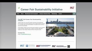 MIT Career Fair Sustainability Initiative promo