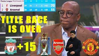 Manchester United vs Arsenal 1-1 Ian Wright Reviews Title Race Is Over After Arsenal's Draw