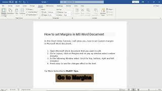 How to set Margins in MS Word Document