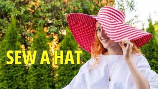 Sew a Sun Hat: Easy and Beginner-Friendly tutorial | Make ANY Size | With boning | Refashion project