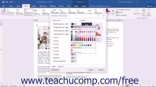 Word 2016 Tutorial Customizing Theme Colors Microsoft Training