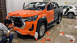 INDIA's First Toyota Hilux Vinyl Wrap in Gloss Orange @VwrapsSikar