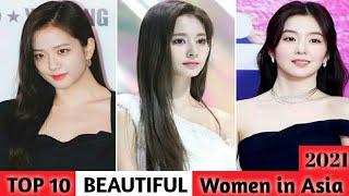 Top 10 Beautiful women in Asia||2021|Tzuyu|Irene|Fan Bingbing|Kim Jisoo|Updated