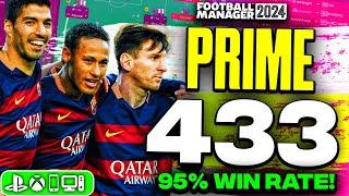 PRIME MSN Barcelona FM24 Tactic! | 95% Win Rate + 3 Goals Per Game!