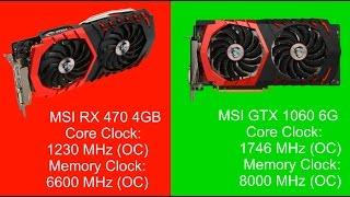 MSI GTX 1060 6GB vs MSI RX 470 4GB