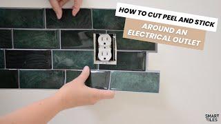 How to Cut Peel and Stick Smart Tiles Around an Electrical Outlet  | The Smart Tiles