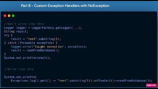 Part 9 - Custom Exception Handlers with NoException - Functional way of writing Exception Handlers