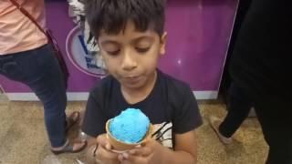 Ridaan 6.2yrs eating blue ice-cream