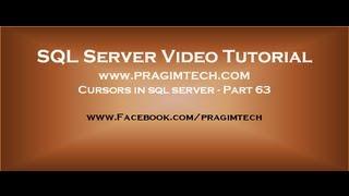 Cursors in sql server   Part 63