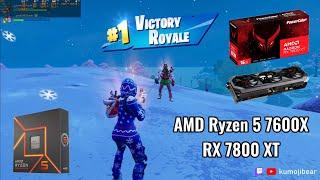 Fortnite Performance Mode Gameplay | AMD RX 7800XT Ryzen 5 7600X 1440p Test