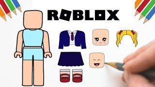 Como Desenhar Boneca de Papel ROBLOX +ROUPINHAS #bonecadepapel #paperdolls #roblox