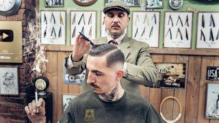  ASMR BARBER - WWII US ARMY Soldier Haircut - Skin Fade