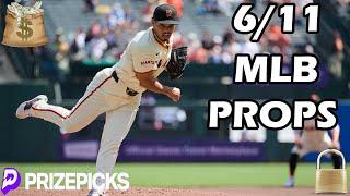 PRIZEPICKS MLB PICKS | TUESDAY 6/11/24 | MLB PLAYER PROPS PICKS | MLB PROPS & BETS TODAY