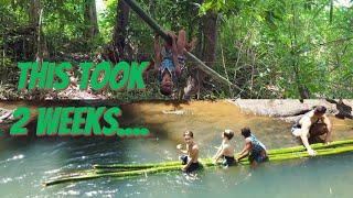 We Built A Double Decker Bamboo Raft_Vlog 106