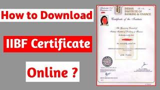 IIBF Certificate Download New Process || How to Download IIBF Certificate Online