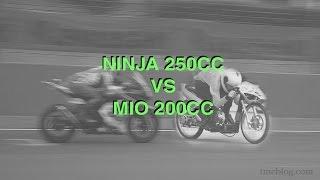 ADU BALAP -Ninja 250r Vs mio 200cc-