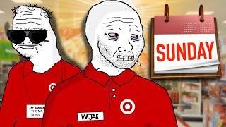 WOJAK DOOMER WAGE SLAVES ON A SUNDAY