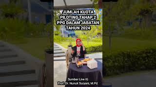 JUMLAH KUOTA PILOTING TAHAP 2 PPG DALAM JABATAN TAHUN 2024