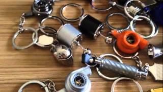 Auto parts keychain---Turbo，piston，Disc brake,spark plug,gear,shock absorber,Nos,Intercooler