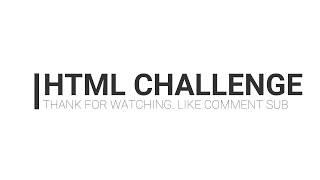 HTML FORM CHALLENGE