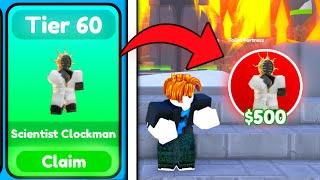 I GOT SCIENTIST CLOCKMAN FOR FREE!NEW CLOCK UPDATE 2.0!  | Roblox Toilet Tower Defense