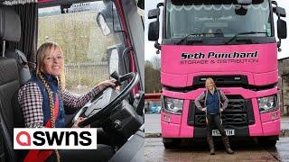 Meet the smallest lorry driver in the world - a 4ft 9in woman | SWNS