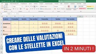 Come usare le stellette, le faccine e le emoji in Excel. Tutorial per inserire valutazioni in Excel.