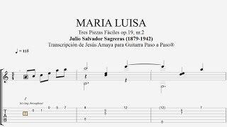 Maria Luisa - Tres Piezas Fáciles Sagreras TAB por Jesús Amaya...