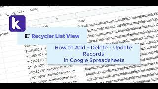 RecyclerList extension and Google Spreadsheet - How to Add/Update/Delete Records in Kodular