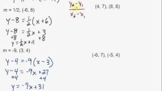 Writing Equations in Point-Slope Form