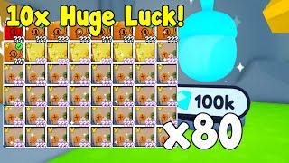 How Many Huge Pet Can I Hatch With 10x Huge Luck? - Pet Simulator X Roblox
